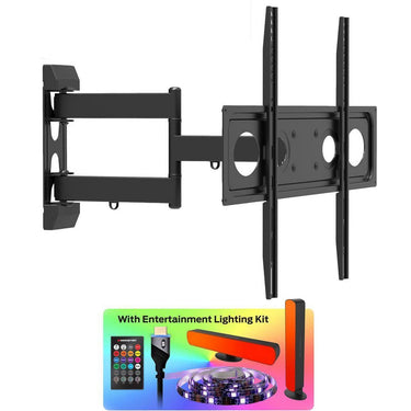 Monster TV Full Motion Wall Mount for 32"-70" with 6 Piece Sound Reactive Lighting Kit