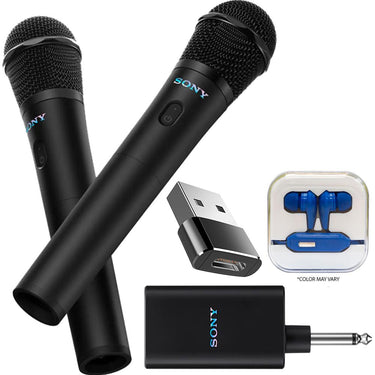 Sony ULT MIC Wireless Microphone (2 Mics, 1 Receiver) w/ Accessories Bundle