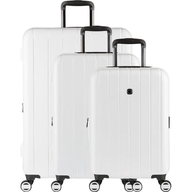 Swiss Gear Wanderlust Pro Lightweight Expandable Spinner, White, 3-Piece Set (20/24/28)