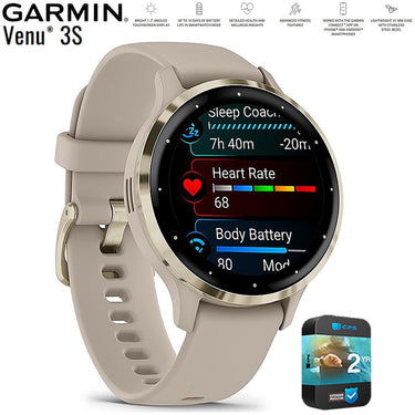 Garmin Venu 3S Fitness GPS Smartwatch Gold/Gray (41mm) Refurb. + 2 Year Warranty