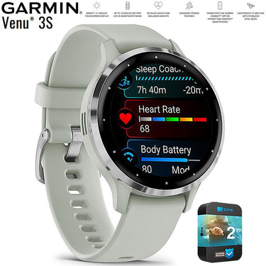 Garmin Venu 3S Fitness Smartwatch Silver Bezel/Gray Band (41mm)  Refurb.+ 2 Yr Warranty