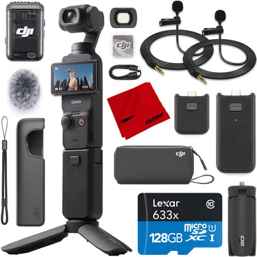 DJI Osmo Pocket 3 Creator Combo 3-Axis Stabilized 4K Gimbal Camera + 2 Mic Bundle