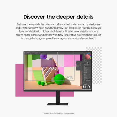 Samsung 32" ViewFinity S7 (S70D) 4K UHD HDR10 High Resolution Monitor