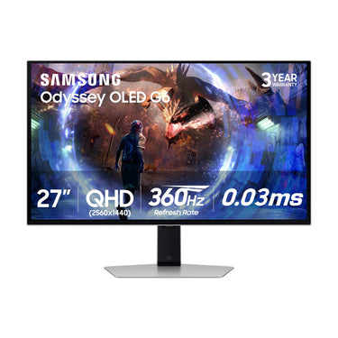 Samsung 27" Odyssey OLED G6 (G60SD) QHD 360Hz 0.03ms FreeSync Premium Pro Gaming Monitor