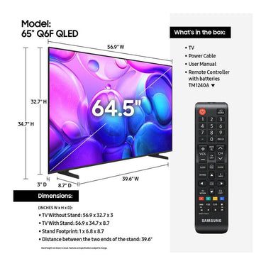 Samsung 65 inch Class Q6F Series QLED 4K UHD AI Smart Tizen TV (2025)