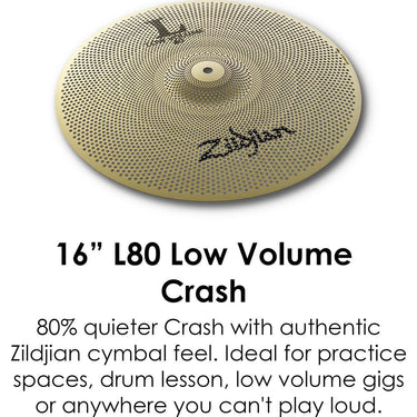 Zildjian L80 Low Volume Cymbal Pack with Hi-Hats, Crash, and Crash Ride