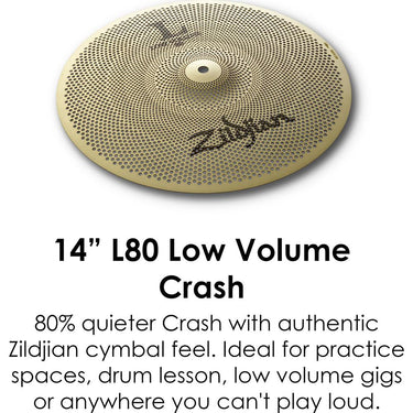 Zildjian L80 Low Volume Cymbal Pack with Hi-Hats, Crash, and Crash Ride