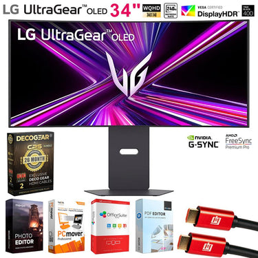 LG 34" UltraGear WQHD OLED Curved Gaming Monitor + 26 Months Protection Bundle