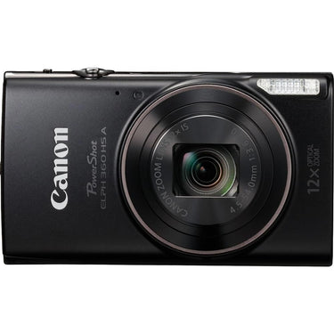 Canon PowerShot ELPH 360 HS A (Black), 20.2MP CMOS, 12x Zoom, OIS, 1080p Full HD