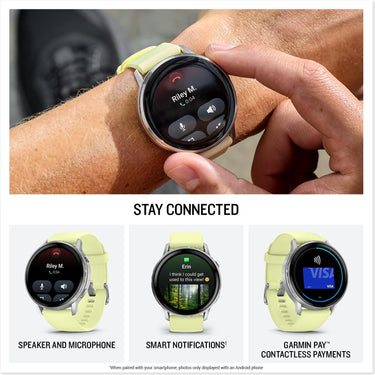 Garmin Venu 4, 45 mm Health & Fitness GPS Smartwatch, Silver with Citron Silicone band