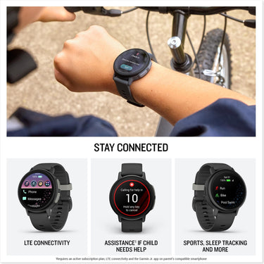 Garmin Bounce 2 Kids Smartwatch with Calling, Slate Gray