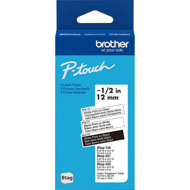 Brother P-touch Btag Label Tape, BTAG3M01, 0.47 in by 13.1 ft
