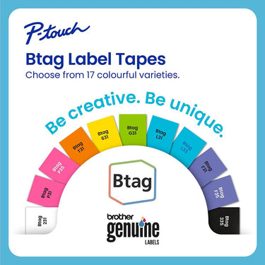Brother P-touch Btag Label Tape, BTAG3M01, 0.47 in by 13.1 ft
