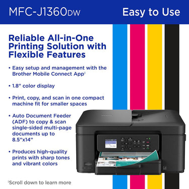 Brother Work Smart 1360 Wireless Color Inkjet All-in-One Printer