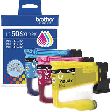 Brother Genuine LC506XL3PKS 3-Pack High Yield Color Ink Cartridges - Cyan/Magenta/Yellow