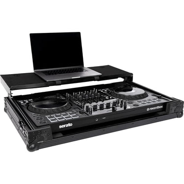 Headliner Pitch Black Flight Case for Pioneer DDJ-FLX10 with Laptop Platform, Wheels