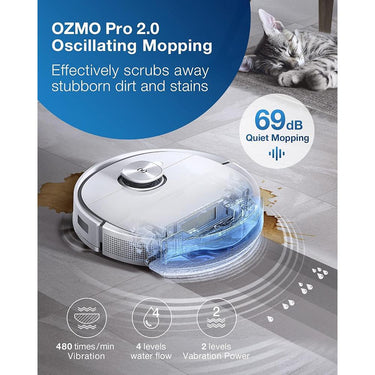 ECOVACS DEEBOT TEO+ Robot Vacuum and Mop Combo, Auto-Empty, 3000Pa Suction