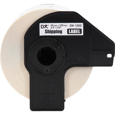 Brother DK1202 2.4 in x 3.9 in (62 mm x 100 mm) Shipping White Paper Labels (300 Labels)