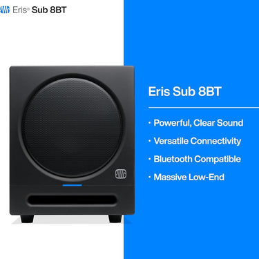 PreSonus Eris Sub 8BT 8" Powered Active Front-firing Bluetooth Studio Subwoofer