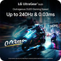 LG 39 Inch UltraGear OLED WQHD 240Hz 0.03ms 800R Curved Gaming Monitor