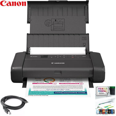 Canon PIXMA TR160 Portable Wired/Wireless Inkjet Color Printer+Essentials Bundle