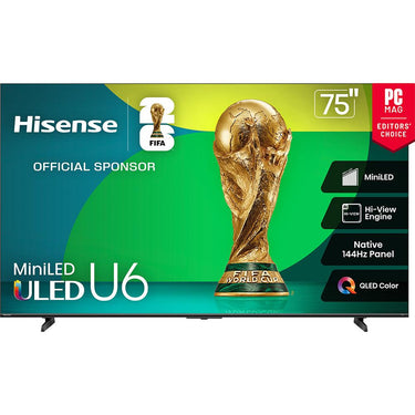 Hisense 75" U6 Series MiniLED ULED 4K Smart Fire TV - Refurbished