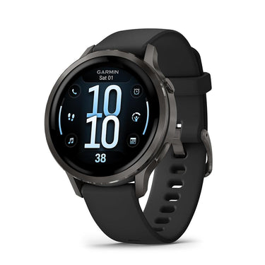 Garmin Venu 4, 41 mm GPS Smartwatch, Slate w/Black Silicone Band +2YR Warranty Bundle