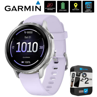 Garmin Venu 4 41mm Health & Fitness GPS Smartwatch, Silver +2YR Warranty Bundle