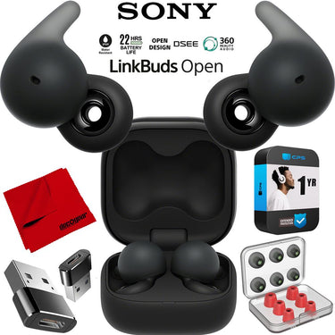 Sony LinkBuds Open Truly Wireless Earbud Headphones Black with 1 Year Warranty