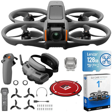 DJI Avata 2 Fly More Combo (1 Battery) FPV Drone with 128GB Care Bundle