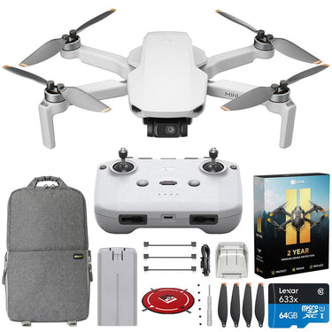 DJI Mini 4K Drone Quadcopter w/RC-N1 Remote + Extended Warranty & Accessories Bundle