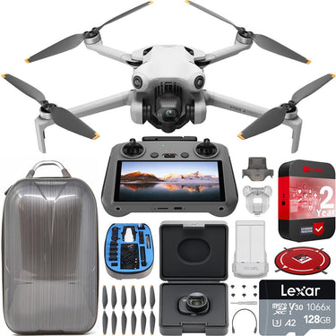 DJI Mini 4 Pro Drone Quadcopter with RC 2 Remote + Wide Angle Lens Accessory Bundle