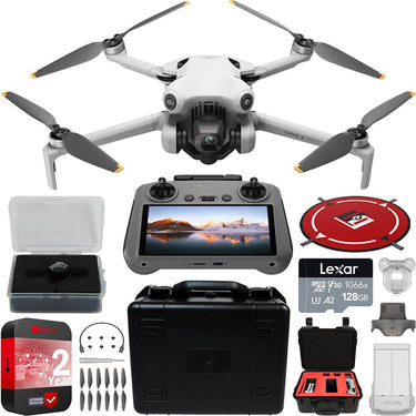 DJI Mini 4 Pro Drone Quadcopter with RC 2 Remote + Custom Hard Case Accessory Bundle