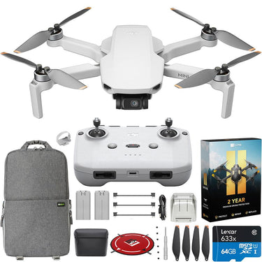 DJI Mini 4K Drone Combo (62min) w/Case & Extra Battery +2YR Extended Warranty Bundle