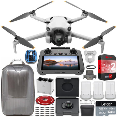 DJI Mini 4 Pro 4K Drone Fly More Combo Plus + RC 2 Remote + Wide Angle Lens Bundle