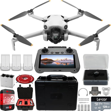 DJI Mini 4 Pro 4K Drone Fly More Combo with RC 2 Remote + Custom Hard Case Bundle