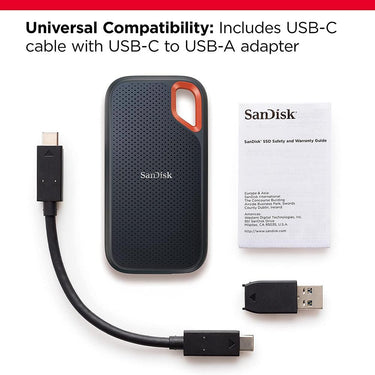 Sandisk 2 TB Extreme Portable SSD External Solid State Drive Black - SDSSDE61-2T00-G25