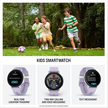Garmin Bounce 2 Kids Smartwatch with Calling Light Purple+2 Year Warranty Bundle