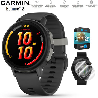 Garmin Bounce 2 Kids Smartwatch with Calling Slate Gray + 2 Year Warranty Bundle
