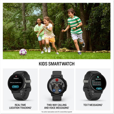 Garmin Bounce 2 Kids Smartwatch with Calling Slate Gray + 2 Year Warranty Bundle