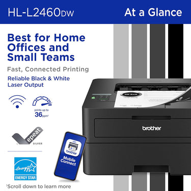 Brother SOHO Laser Printer with High-Yield Toner Black Twin Pack