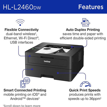 Brother SOHO Laser Printer with High-Yield Toner Black Twin Pack