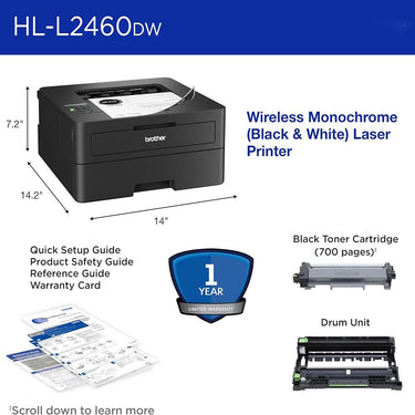 Brother SOHO Laser Printer with High-Yield Toner Black Twin Pack