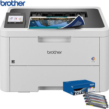 Brother Laser Printer with Standard-Yield Toner 4 Pack C/M/Y/BK