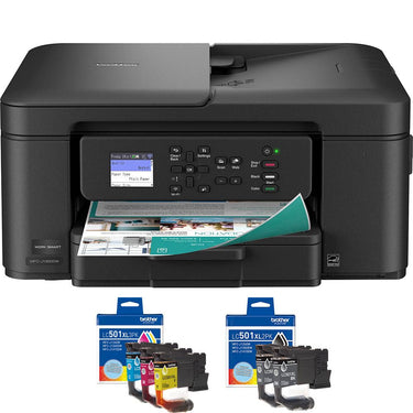 Brother Work Smart 1360 Wireless Color Inkjet All-in-One Printer + Color Cartridges