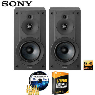Sony 3-Way 3-Driver Hi-res Bookshelf Speakers (Pair) 2025 w/ 1 YR Warranty Bundle
