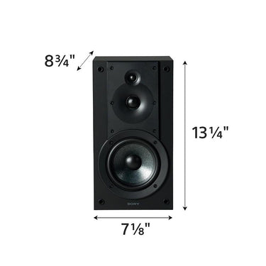 Sony 3-Way 3-Driver Hi-res Bookshelf Speakers (Pair) 2025 w/ 1 YR Warranty Bundle