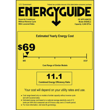 GE GE AHD08LZ Ultra Quiet 8000 BTU 350 Sq. ft. Window Air Conditioner (Refurbished)