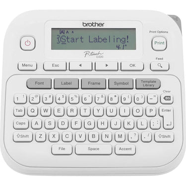Brother PTD220 Home/Office Everyday Label Maker w/ White Laminated Label Tape
