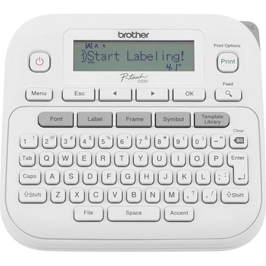 Brother PTD220 Home/Office Everyday Label Maker w/ White Laminated Label Tape